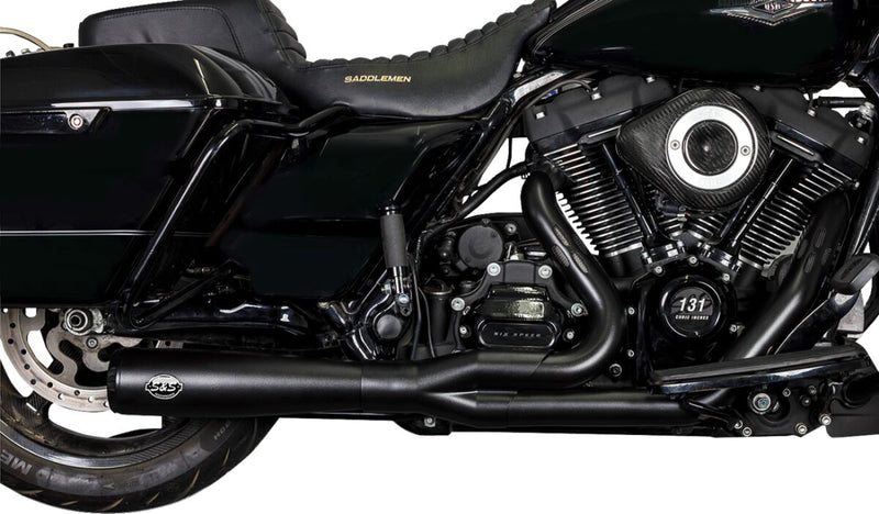 S&S Cycle 2-into-1 Diamondback Exhaust System for 2017-2025 Harley-Davidson Guardian Black Race Stainless Steel