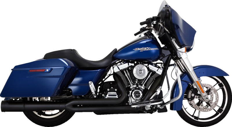 Vance & Hines Pro Pipe 2-into-1 Exhaust System - Each, Mild Steel, Conical - Black for Harley-Davidson Touring 2017-2025