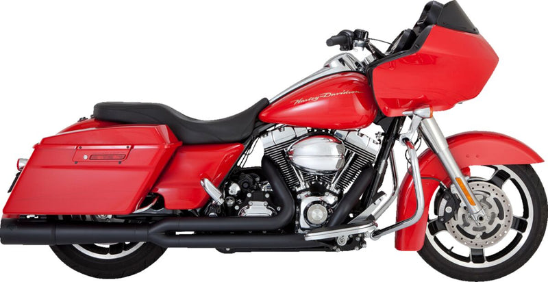 Vance & Hines Pro Pipe 2-into-1 Exhaust System - Mild Steel, Each, Conical - Black for Harley-Davidson Touring 2009-2016