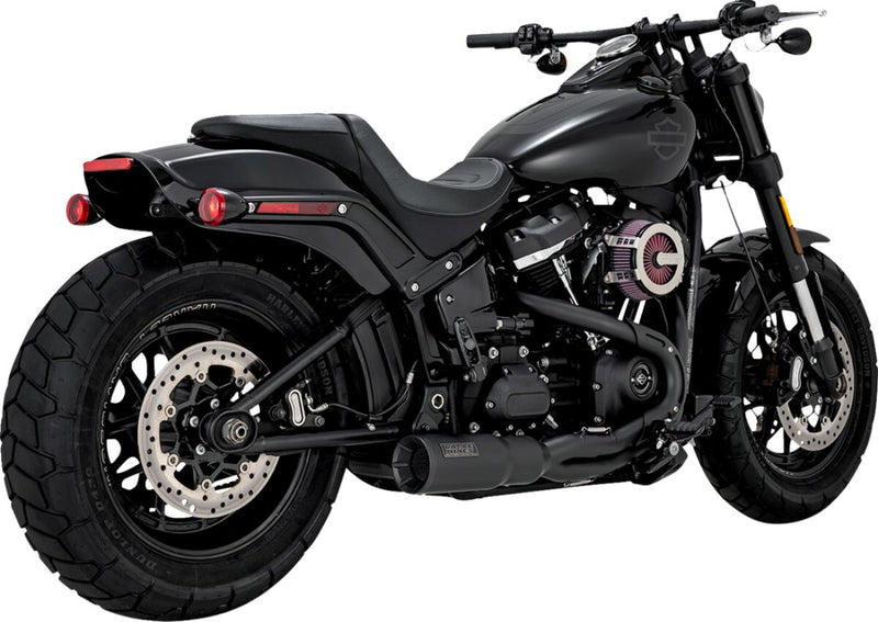 Vance & Hines 2-into-1 Hi-output Short Exhaust System - Each, 304 Stainless Steel - Black for Harley-Davidson Softail & FXR 2018-2024