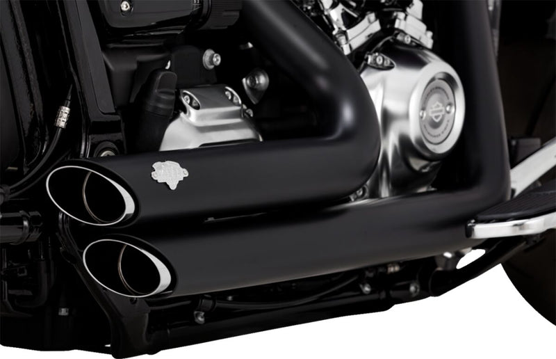 Vance & Hines Shortshots Staggered Exhaust With PCX Technology In Black For Harley-Davidson 2018-2024 Softail Fat Boy, Breakout & FXDR Models