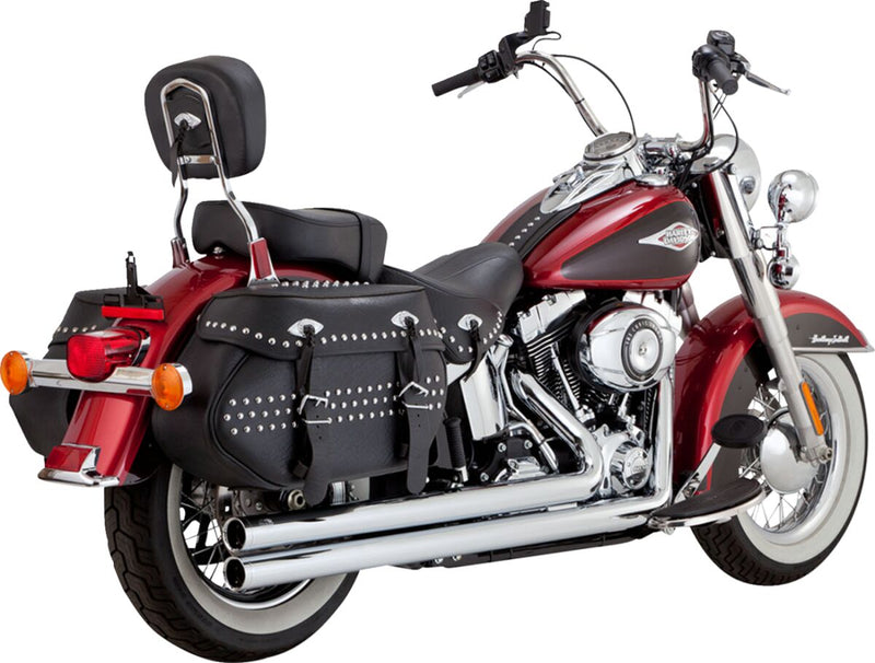 Vance & Hines 2-into-2 Big Shots Exhaust System - Long, Mild Steel, Each - Chrome for Harley-Davidson Softail 1986-2017