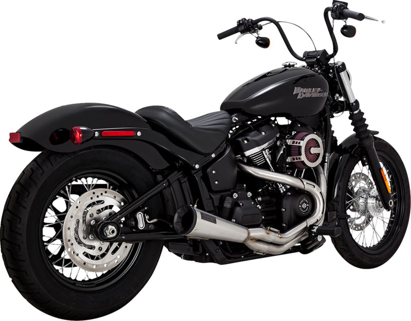Vance & Hines 2-into-1 Upsweep Exhaust System - 304 Stainless Steel, Each - Brushed for Harley-Davidson Softail & FXR 2018-2024