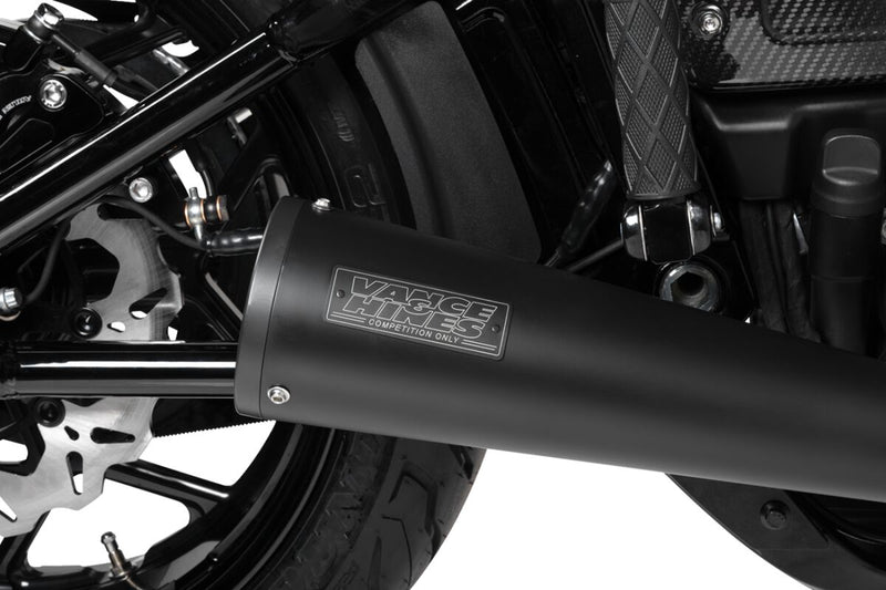 Vance & Hines Stainless 2 Into 1 Upsweep Exhaust Kit With PCX Technology In Black For Harley-Davidson 2018-2024 Softail Models