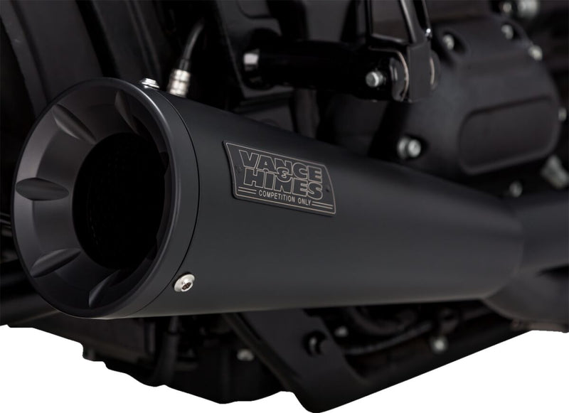 Vance & Hines Stainless 2 Into 1 Upsweep Exhaust Kit With PCX Technology In Black For Harley-Davidson 2018-2024 Softail Models