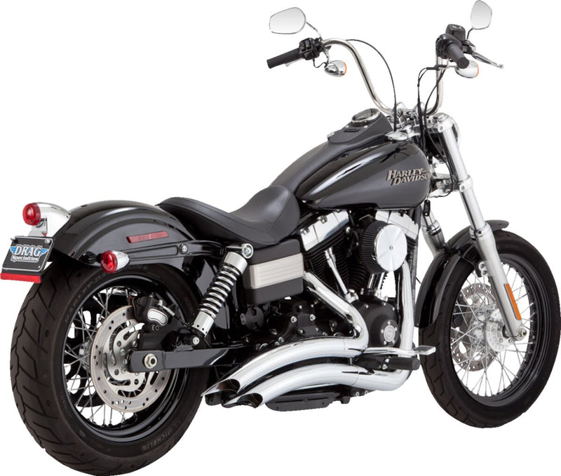 Vance & Hines 2-into-2 Big Radius Exhaust System - Each - Chrome for Harley-Davidson Dyna 2006-2009