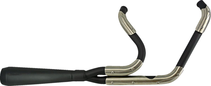 Trask 2-into-1 Assault Exhaust System - Each, Stainless Steel - Black / Ceramic for Harley-Davidson Softail, Dyna & FXR 2018-2026