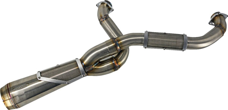 Trask 2-into-1 Big Sexy Exhaust System - Each - Silver for Harley-Davidson Softail & FXR 2018-2024
