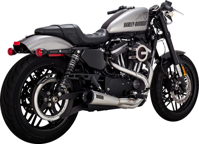 Vance & Hines 2-into-1 Upsweep Exhaust System for 2004-2013 Harley-Davidson Brushed Stainless Steel #27637