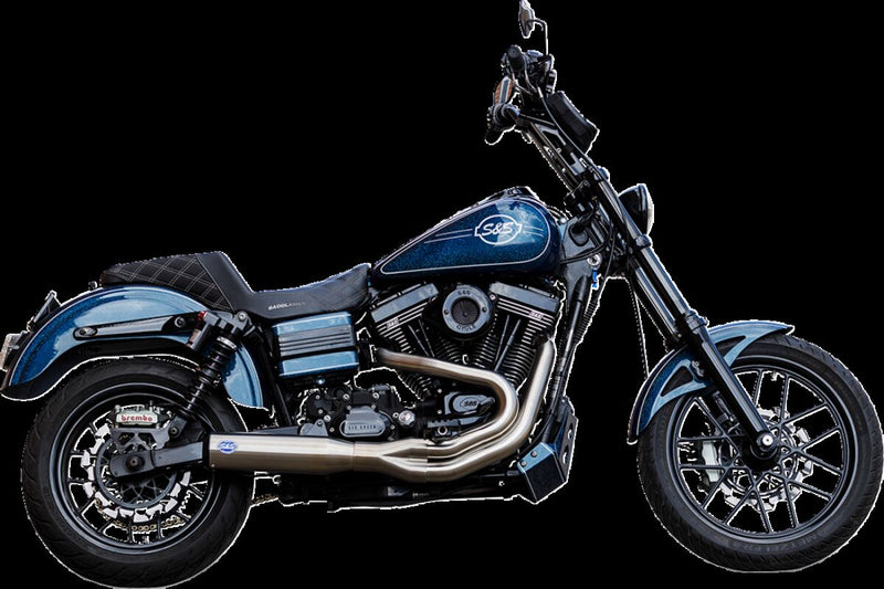 S&S Cycle 2-into-1 Qualifier Exhaust System for 2006-2007 Harley-Davidson FXD Brushed Silver Stainless Steel Each