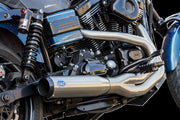 S&S Cycle 2-into-1 Qualifier Exhaust System for 2006-2007 Harley-Davidson FXD Brushed Silver Stainless Steel #550-1097