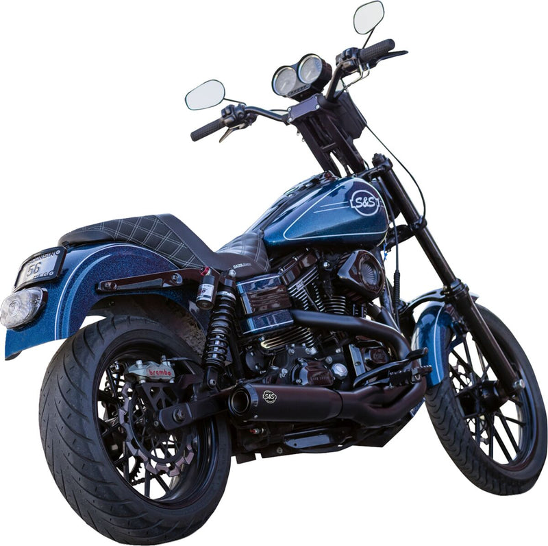 S&S Cycle 2-into-1 Qualifier Exhaust System for 2006-2007 Harley-Davidson FXD Guardian Black Stainless Steel #550-1098
