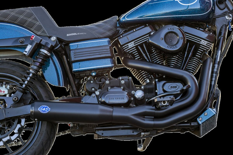 S&S Cycle 2-into-1 Qualifier Exhaust System for 2006-2007 Harley-Davidson FXD Guardian Black Stainless Steel Each