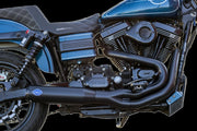 S&S Cycle 2-into-1 Qualifier Exhaust System for 2006-2007 Harley-Davidson FXD Guardian Black Stainless Steel #550-1098