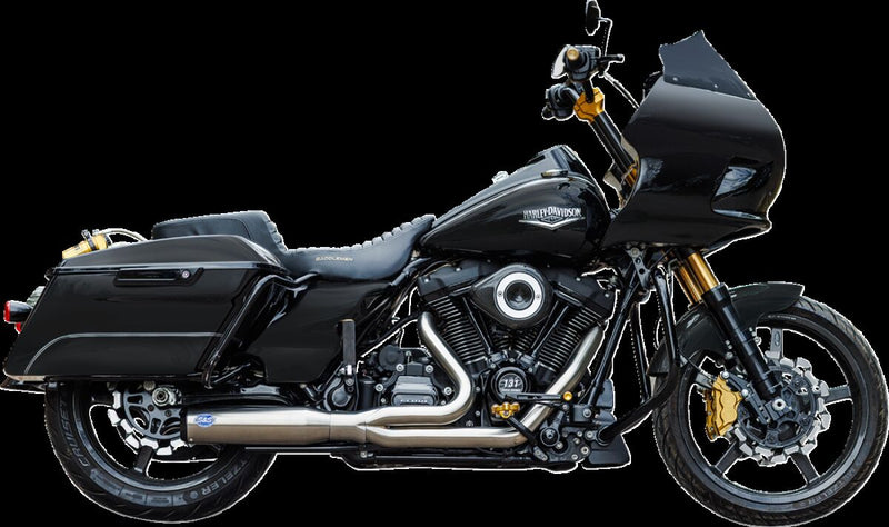 S&S Cycle 2-into-1 Qualifier Exhaust System for 2017-2025 Harley-Davidson Brushed Silver Race Stainless Steel