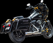 S&S Cycle 2-into-1 Qualifier Exhaust System for 2017-2025 Harley-Davidson Brushed Silver Race Stainless Steel Each