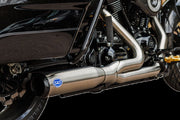 S&S Cycle 2-into-1 Qualifier Exhaust System for 2017-2025 Harley-Davidson Brushed Silver Race Stainless Steel Each