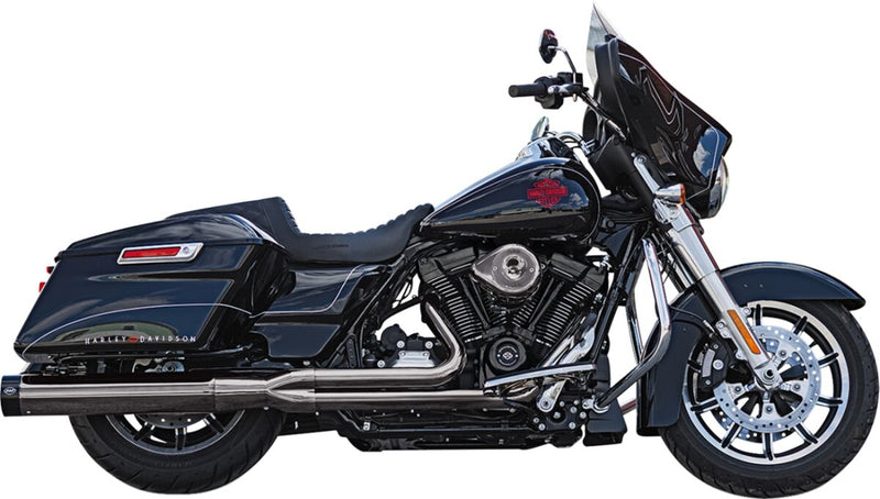 S&S Cycle 2-into-1 Sidewinder® Exhaust System for 2017-2024 Harley-Davidson Lava Chrome 50 State #550-1123