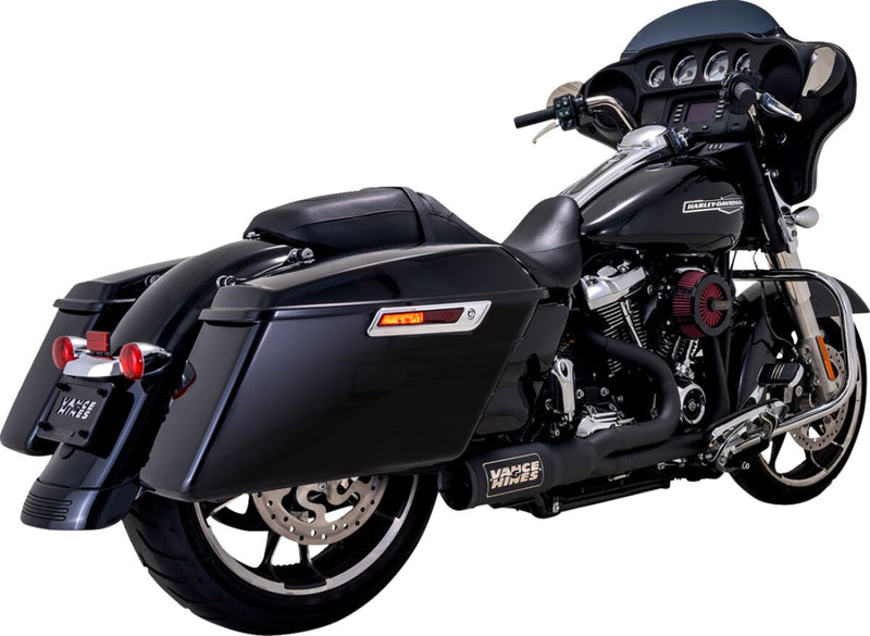 Vance & Hines 2-into-1 High Output PCX™ Exhaust System - Each, Hi-Output - Black / Matte for Harley-Davidson Touring 2017-2024