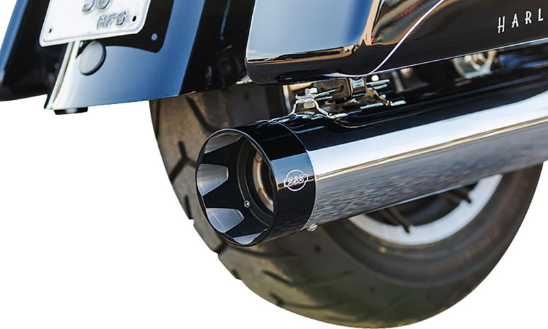 S&S Cycle 2-into-1 Sidewinder Exhaust System for 2017-2025 Harley-Davidson Chrome Silver 50 State #550-0758