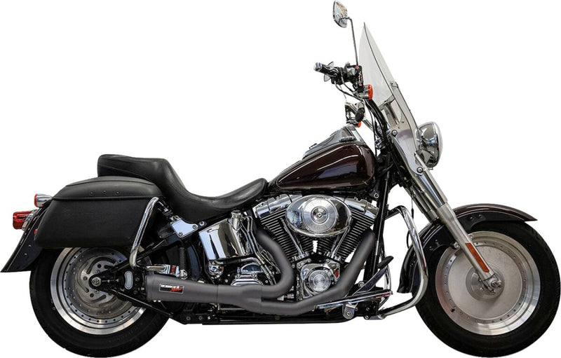 Bassani Xhaust 2-into-1 Ripper Exhaust System for 1986-2017 Harley-Davidson Black Short