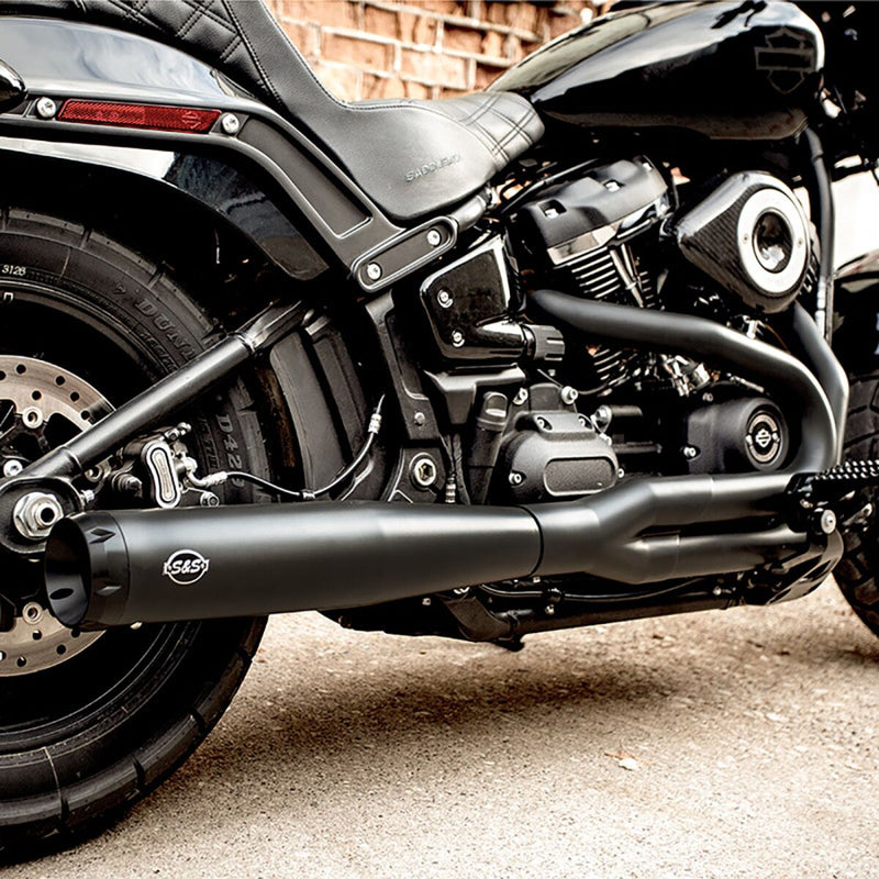S&S Cycle 2-into-1 Super Street Exhaust System for 2018-2024 Harley-Davidson Black Each