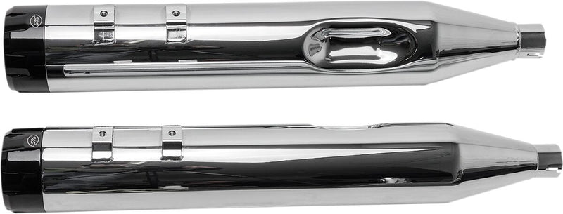 S&S Cycle Black Performance Mufflers w/Chrome Thruster End Cap for 1995-2016 Harley-Davidson Touring and 2015-2017 Harley-Davidson Trike #550-0619