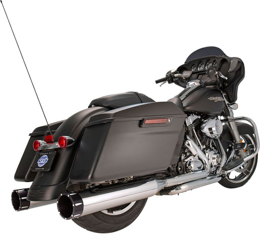 S&S Cycle Chrome Performance Mufflers w/Contrast Cut Tracer End Cap for 1995-2016 Harley-Davidson Touring and 2015-2017 Harley-Davidson Trike