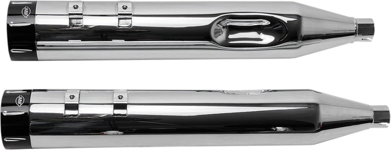 S&S Cycle Chrome Performance Mufflers w/Contrast Cut Tracer End Cap for 1995-2016 Harley-Davidson Touring and 2015-2017 Harley-Davidson Trike #550-0623