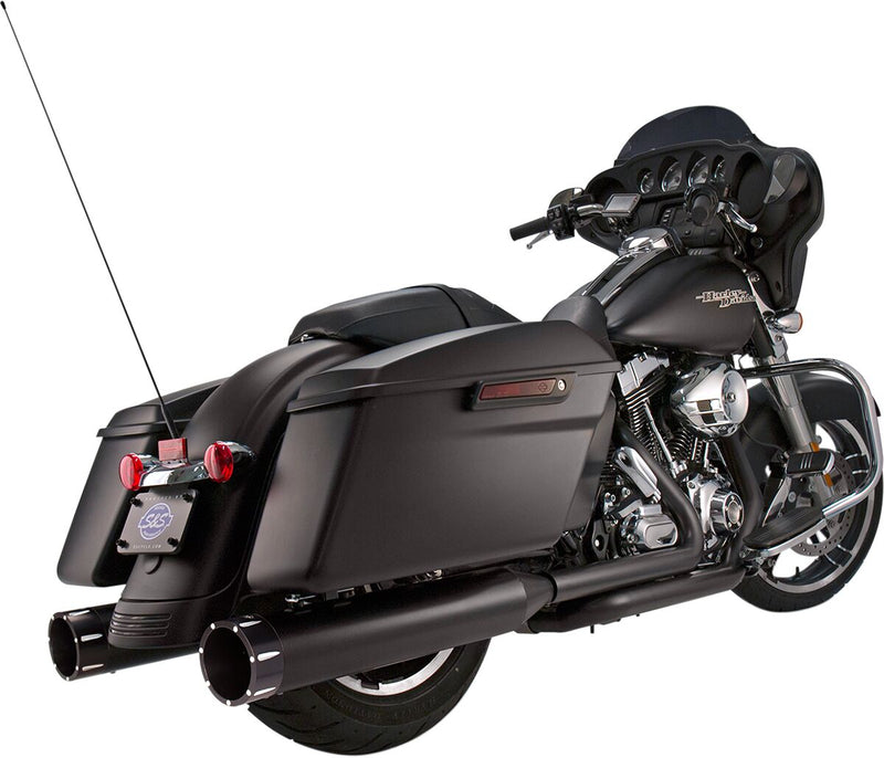S&S Cycle Black Performance Mufflers w/Contrast Cut Tracer End Cap for 2015-2017 Harley-Davidson Trike and 1995-2016 Harley-Davidson Touring Models
