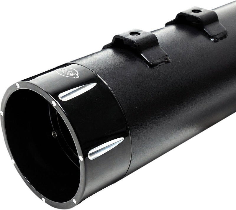 S&S Cycle Black Performance Mufflers w/Contrast Cut Tracer End Cap for 2015-2017 Harley-Davidson Trike and 1995-2016 Harley-Davidson Touring Models