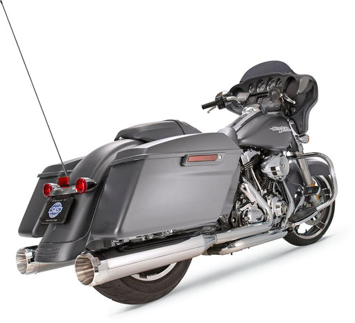 S&S Cycle Chrome 4-1/2 in. Mk45 Slip-on Mufflers w/Chrome Thruster End Caps for 2017-2026 Harley-Davidson Touring Models