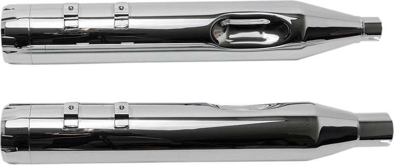 S&S Cycle Chrome 4-1/2 in. Mk45 Slip-on Mufflers w/Chrome Thruster End Caps for 2017-2026 Harley-Davidson Touring Models #550-0665