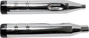 S&S Cycle Chrome 4-1/2 in. Mk45 Slip-on Mufflers w/Black Thruster End Caps for 2017-2026 Harley-Davidson Touring Models #550-0664