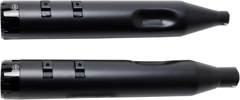 S&S Cycle Hi-Temp Black Ceramic 4-1/2 in. Mk45 Slip-On Mufflers w/Black Thruster End Caps for 2017-2026 Harley-Davidson Touring Models #550-0666