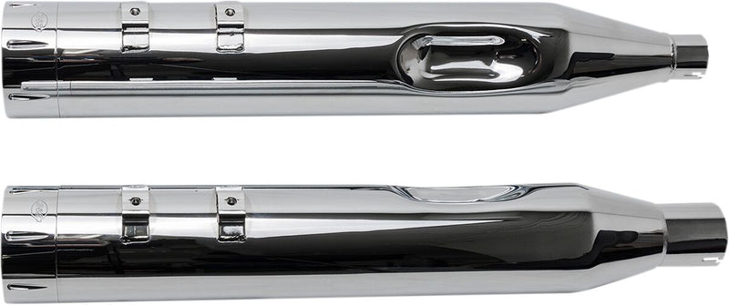 S&S Cycle Chrome 4-1/2 in. Mk45 Slip-On Mufflers w/Chrome Machined Tracer End Caps for 2017-2026 Harley-Davidson Touring Models