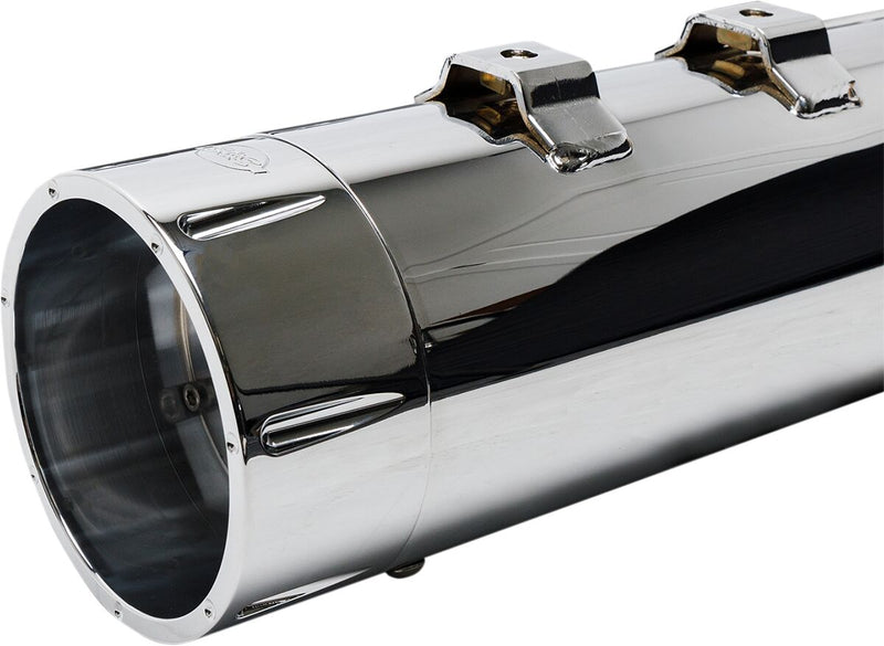 S&S Cycle Chrome 4-1/2 in. Mk45 Slip-On Mufflers w/Chrome Machined Tracer End Caps for 2017-2026 Harley-Davidson Touring Models