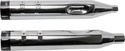 S&S Cycle Chrome 4-1/2 in. Mk45 Slip-On Mufflers w/Black Contrast Machined Tracer End Caps for 2017-2026 Harley-Davidson Touring Models #550-0668