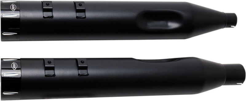 S&S Cycle Hi-Temp Black Ceramic 4-1/2 in. Mk45 Slip-On Mufflers w/Black Contrast Machined Tracer End Caps for 2017-2026 Harley-Davidson Touring Models