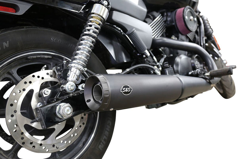 S&S Cycle Black Ceramic Grand National 4" Slip-On Muffler for 2017-2020 Harley-Davidson Street Rod XG and 2015-2020 Harley-Davidson Street XG Motorcycles #550-0703