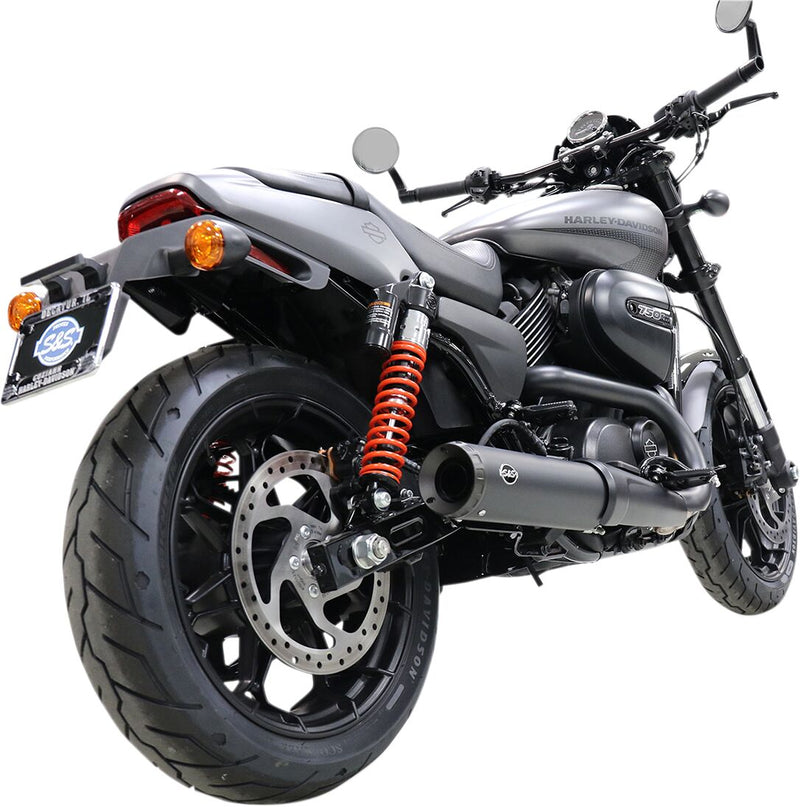 S&S Cycle Black Ceramic Grand National 4" Slip-On Muffler for 2017-2020 Harley-Davidson Street Rod XG and 2015-2020 Harley-Davidson Street XG Motorcycles #550-0703