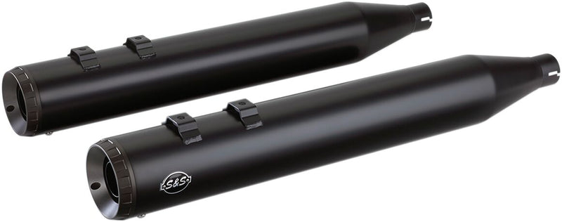 S&S Cycle Black Ceramic Grand National 4" Slip-On Muffler for 1995-2016 Harley-Davidson Touring and 2009-2025 Harley-Davidson Trike