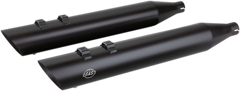 S&S Cycle Black 4 in. Touring Slip-On Mufflers for 2009-2016 Harley-Davidson Touring Models
