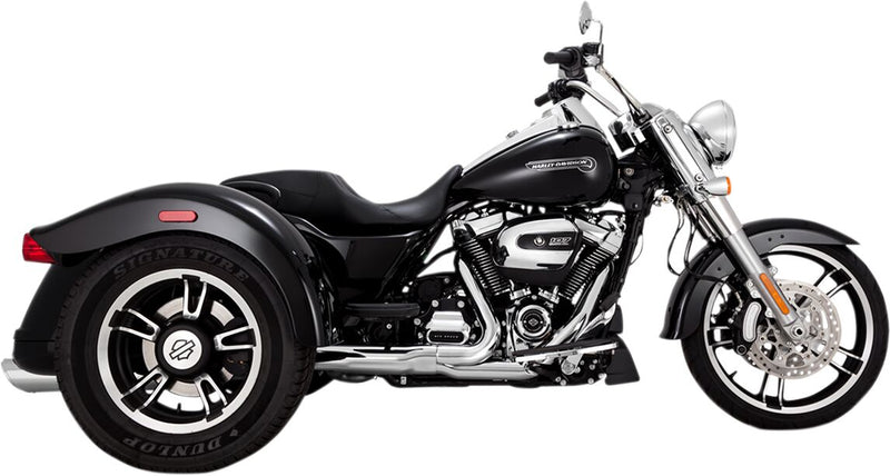 Vance & Hines Twin Slash Round Slip-ons In Chrome NON-PCX For 2017-2024 Freewheeler Models