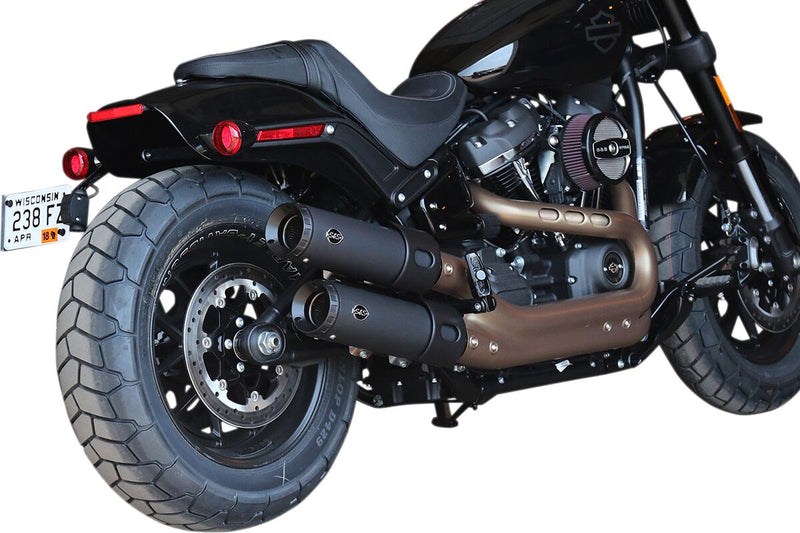 S&S Cycle Black Grand National Slip-Ons for 2018-2023 Harley-Davidson Softail Fat Bob 114 - FXFBS and 2018-2019 Harley-Davidson Softail Fat Bob - FXFB Motorcycles