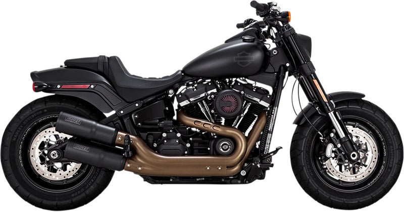 Vance & Hines Hi-Output Slip-Ons NON-PCX In Black for Harley-Davidson 2018-2024 Softail Fat Bob Motorcycles #46547