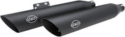 S&S Cycle Black Ceramic Slash-Cut Mufflers for 2018-2024 Harley-Davidson Softail
