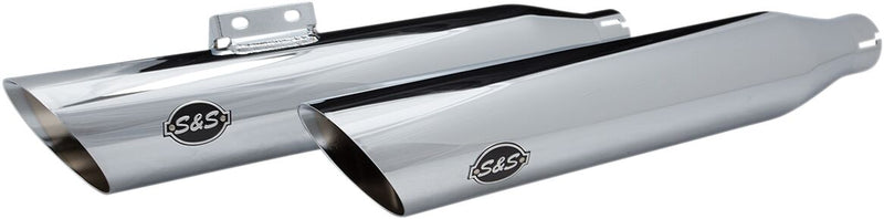 S&S Cycle Chrome Slash-Cut Mufflers for 2018-2024 Harley-Davidson Softail