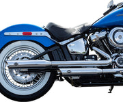 S&S Cycle Chrome Slash-Cut Mufflers for 2018-2024 Harley-Davidson Softail