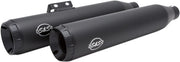 S&S Cycle Black Ceramic Grand National Slip-On Mufflers for 2018-2022 Harley-Davidson Softail #550-0737